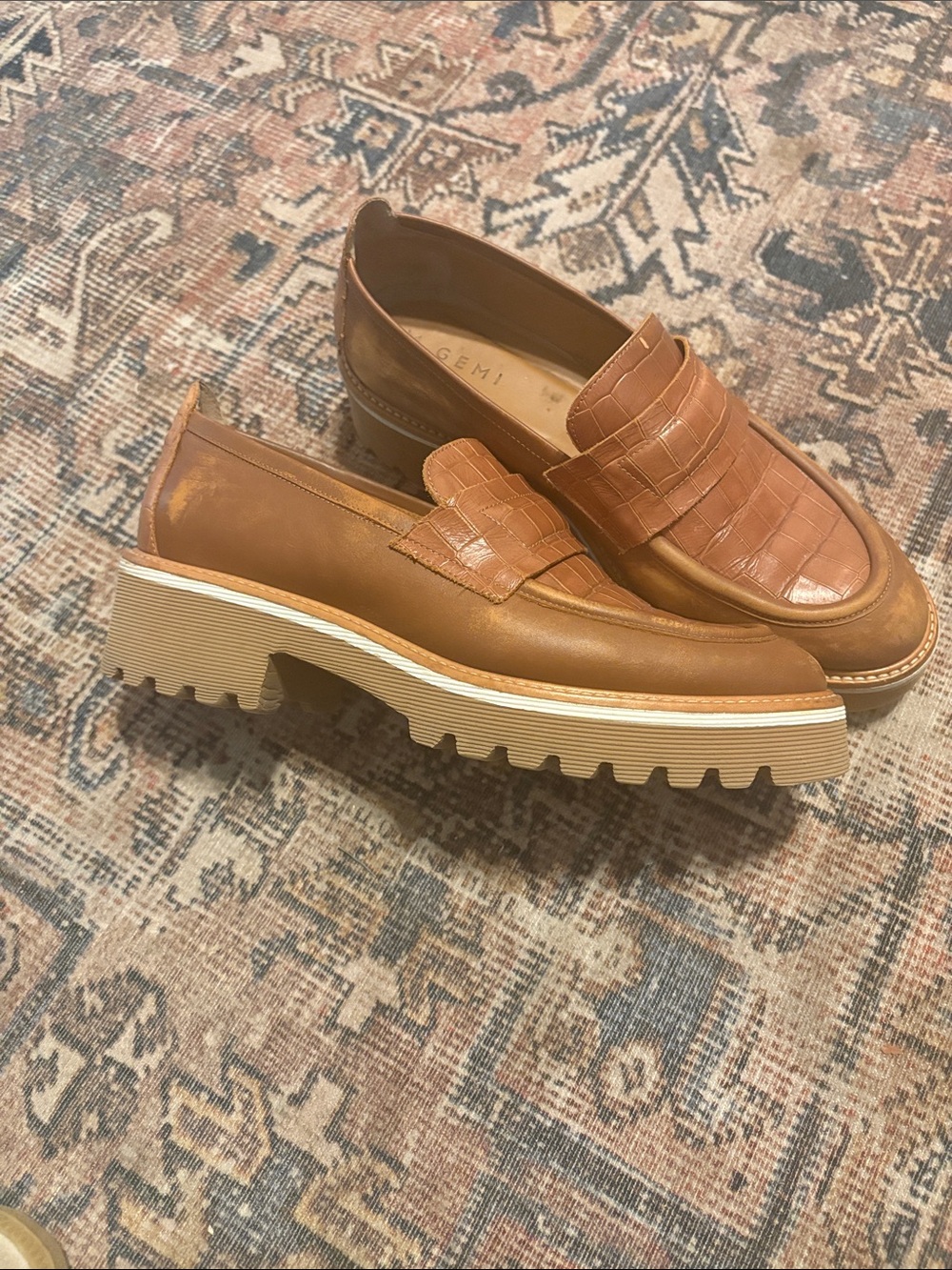 M. Gemi Tan Lug-Sole Loafers